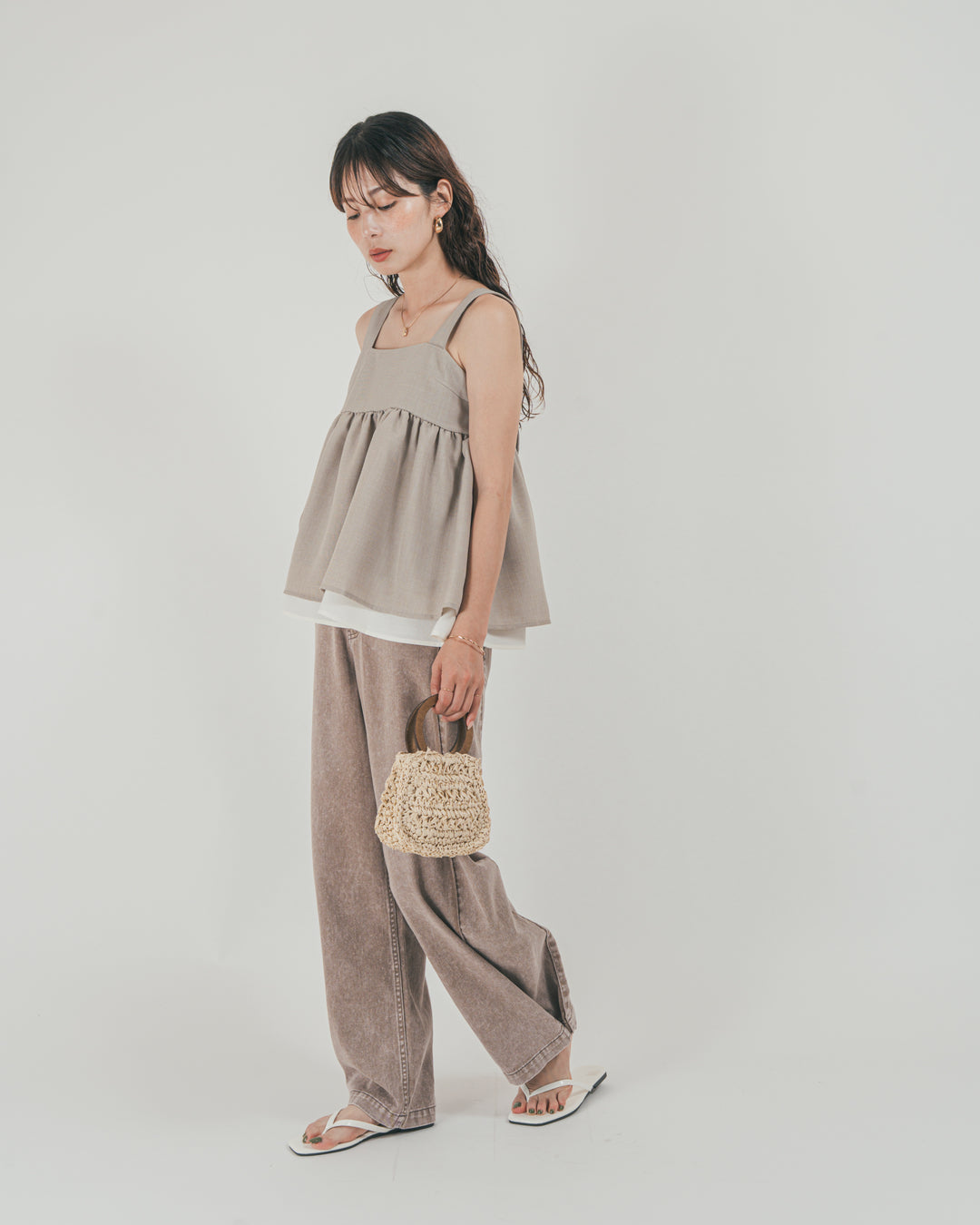 10oz サイドタック リラックスデニムパンツ