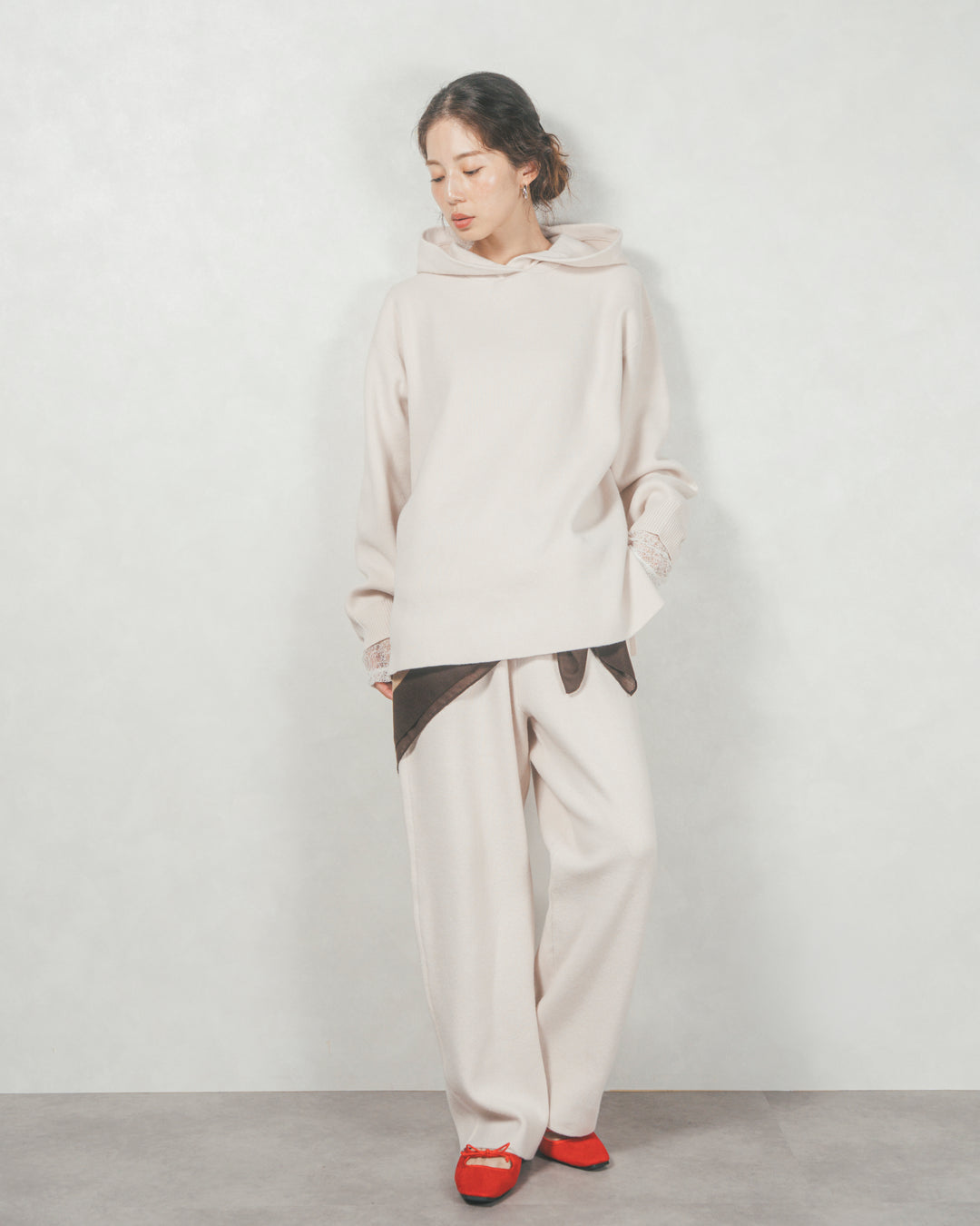 ［SET］Souffleニットフーディー+Souffleニットテパードパンツ（2SET）