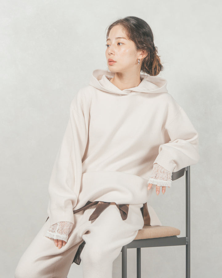 ［SET］Souffleニットフーディー+Souffleニットテパードパンツ（2SET）