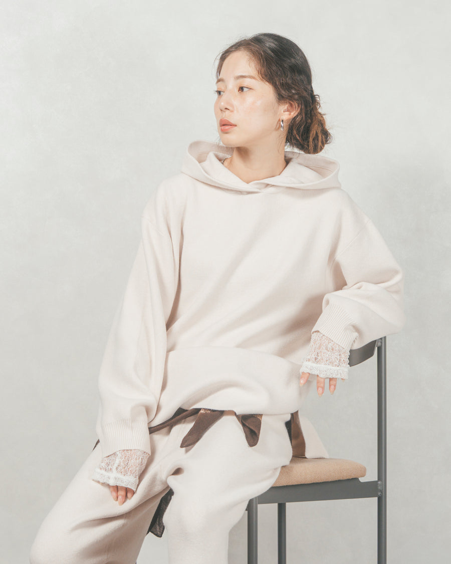［SET］Souffleニットフーディー+Souffleニットテパードパンツ（2SET）