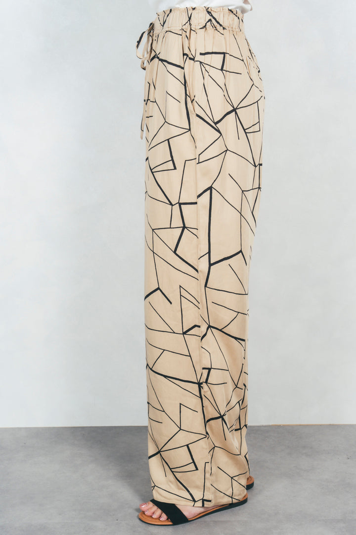 ［予約］シルキーリラックスプリントパンツ(BEIGE)
