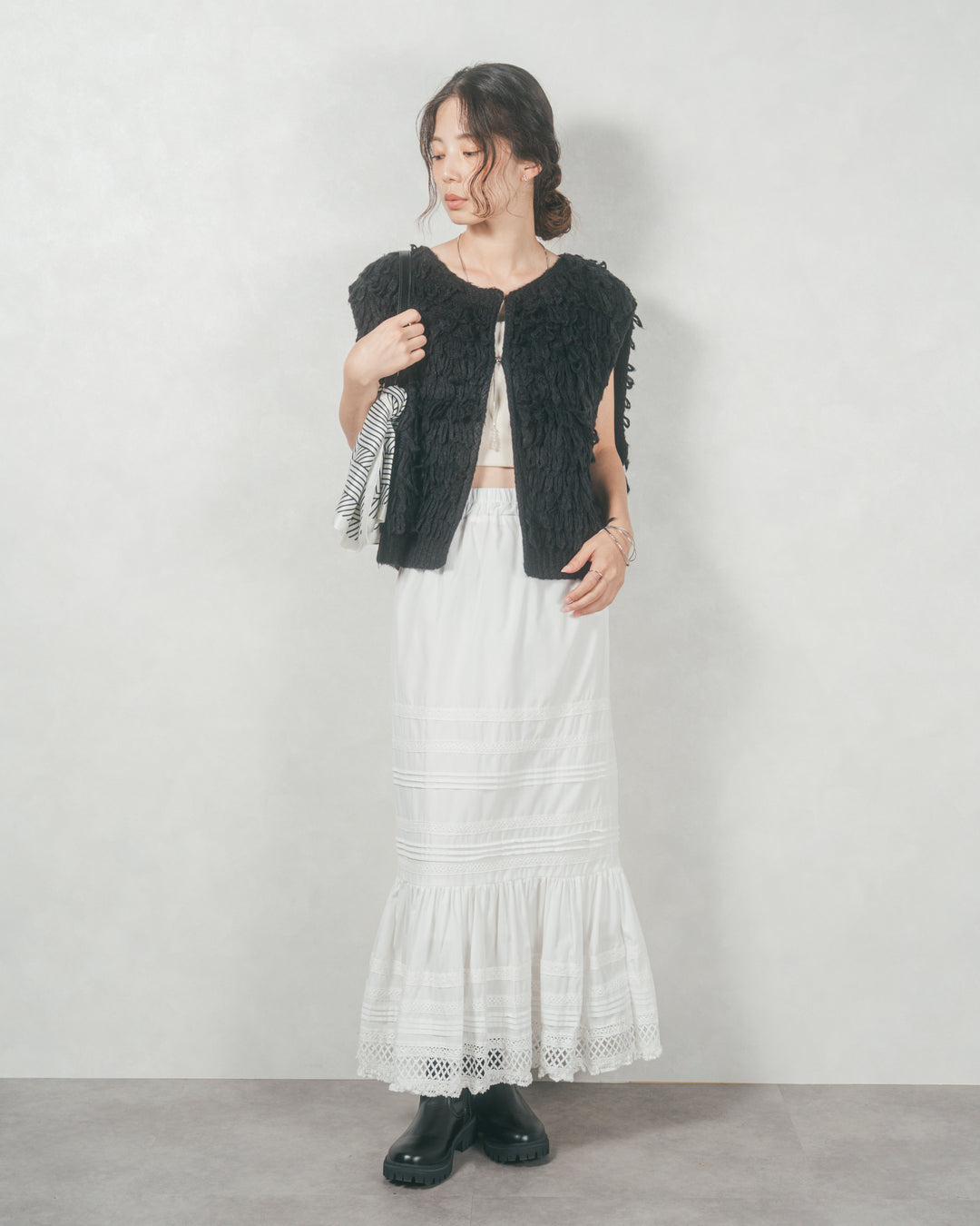T/C ティアードスカート (WHITE)