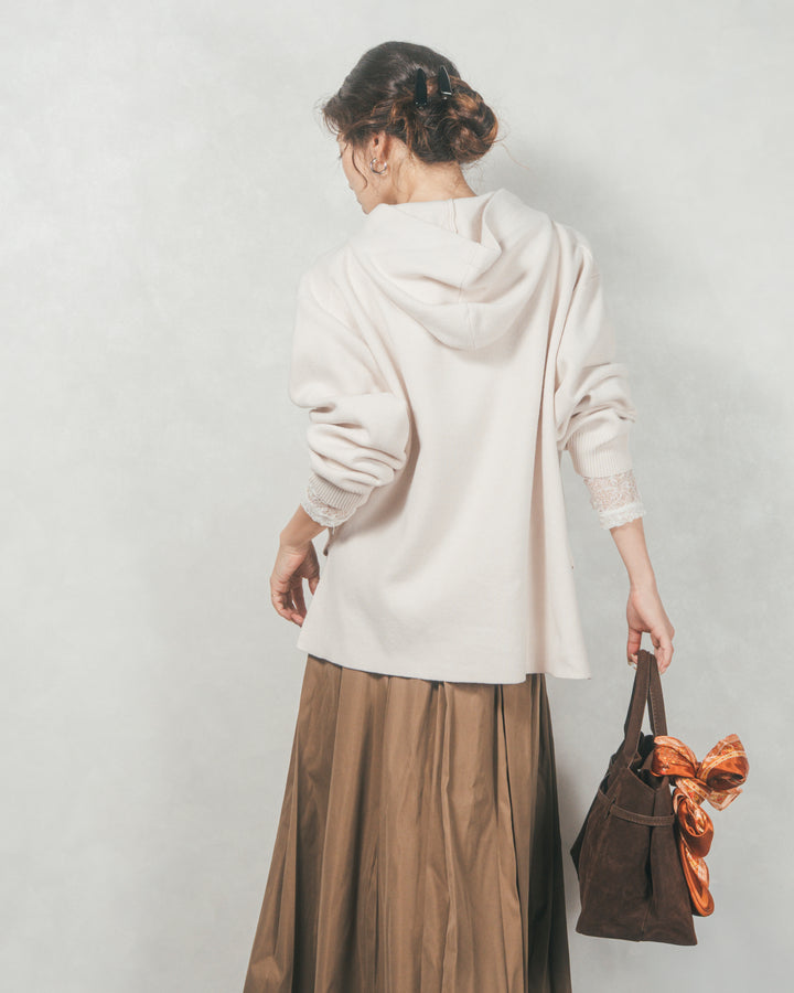 ［SET］Souffleニットフーディー+W-Tuckプリーツロングスカート（2SET）