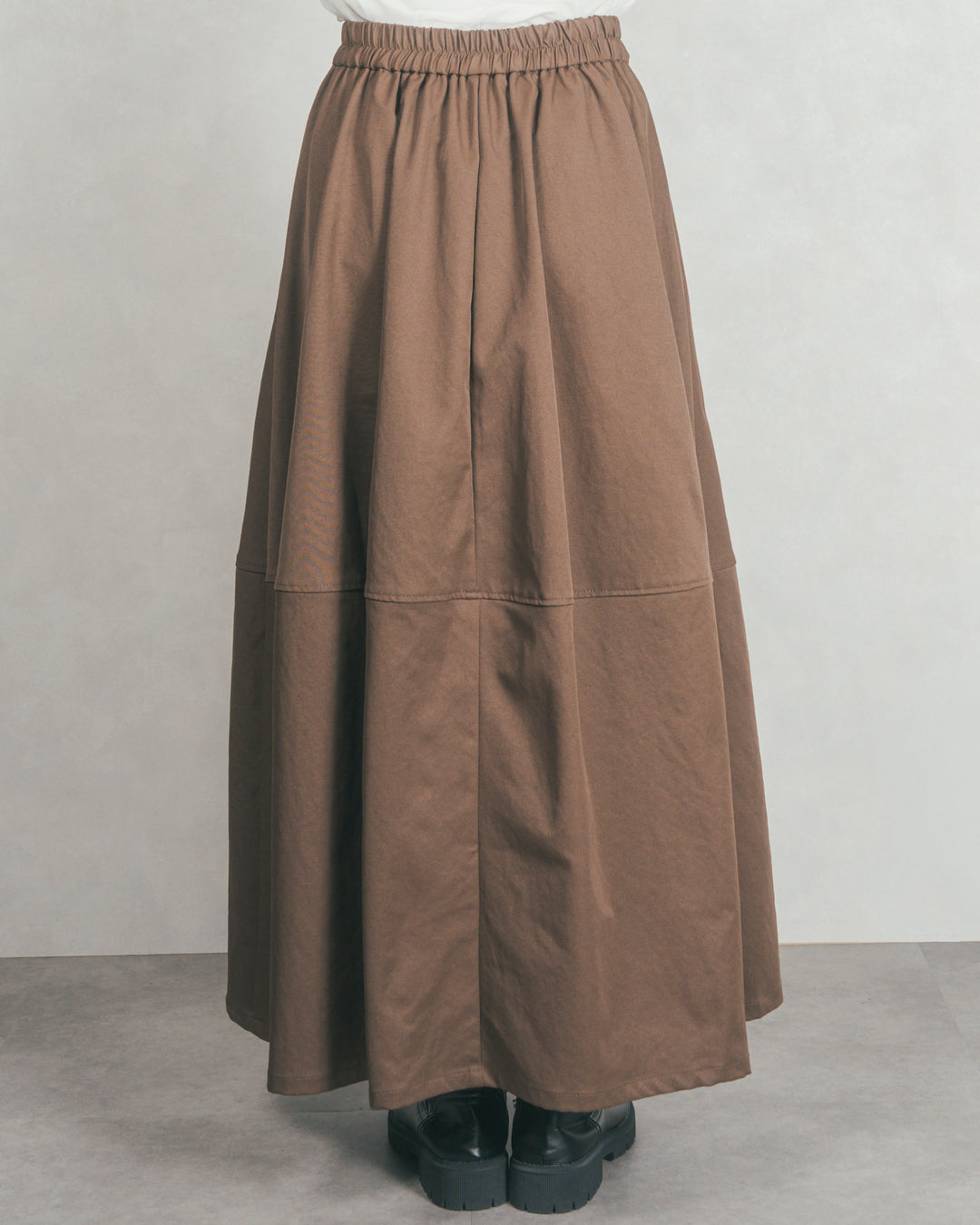 コクーンシルエットロングスカート (BROWN)