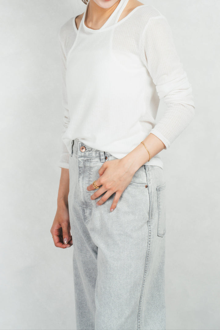 リブレイヤードシアートップス(WHITE)