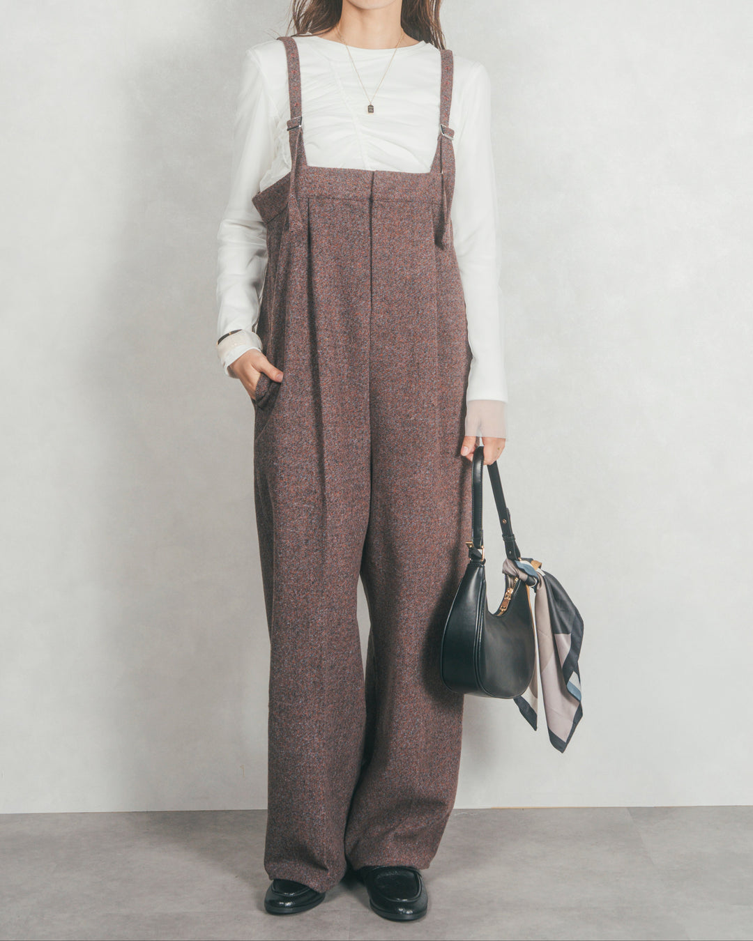 Tweedベロアサロペット (BROWN ORANGE)