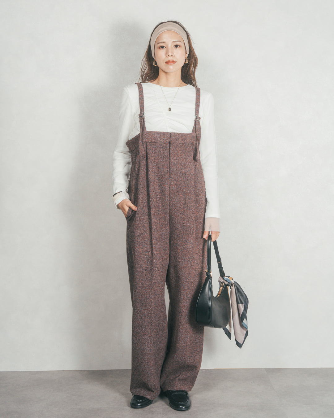 Tweedベロアサロペット (BROWN ORANGE)