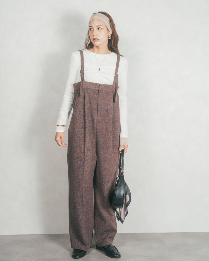 Tweedベロアサロペット (BROWN ORANGE)