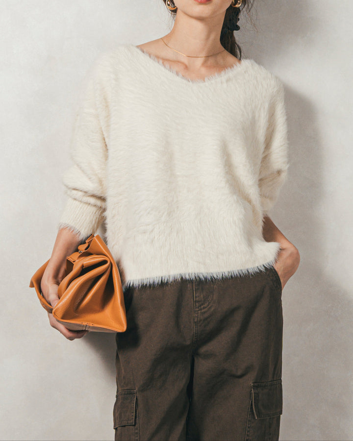 ［SET］2-Way オフショルフェザーニット+ピグメントツイルカーゴパンツ（2SET）