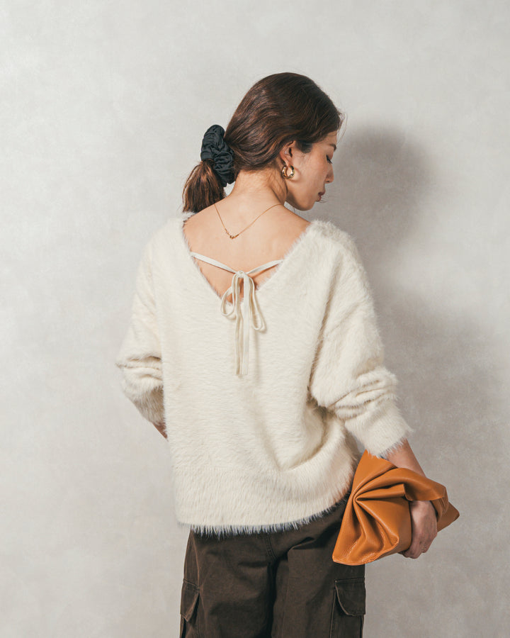 ［SET］2-Way オフショルフェザーニット+ピグメントツイルカーゴパンツ（2SET）