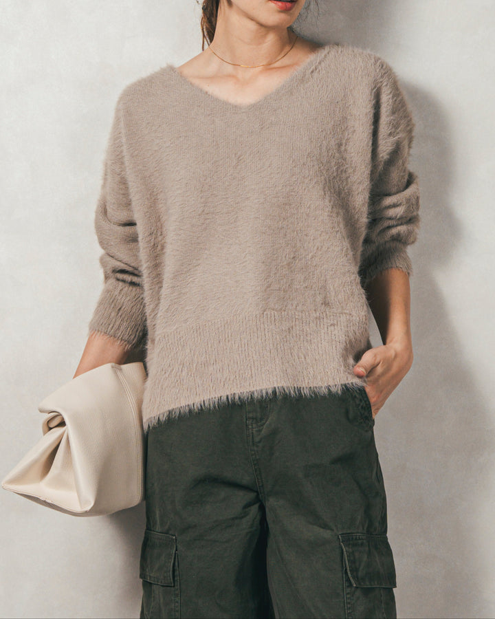 ［SET］2-Way オフショルフェザーニット+ピグメントツイルカーゴパンツ（2SET）