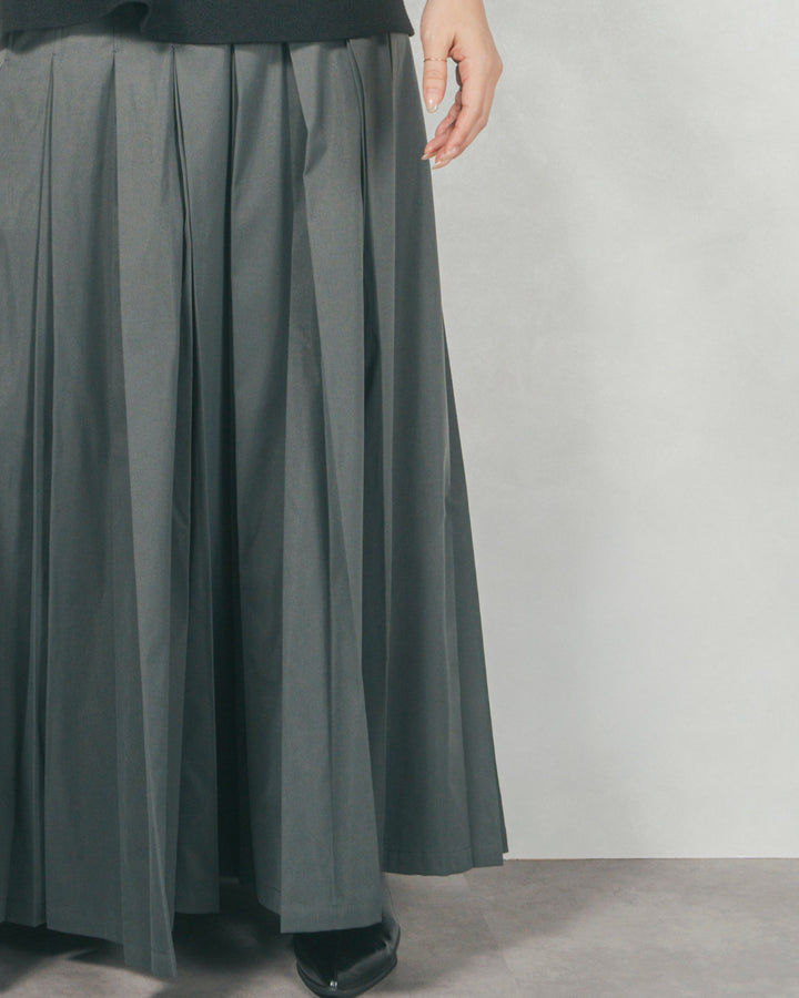 ［SET］Souffleニットフーディー+W-Tuckプリーツロングスカート（2SET）