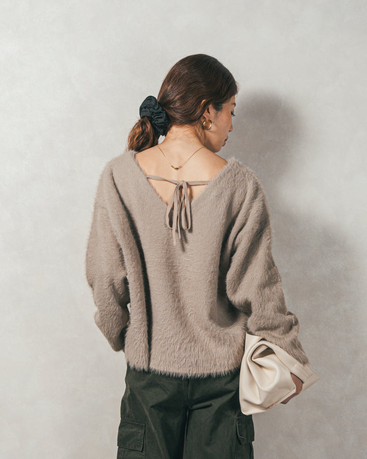 ［SET］2-Way オフショルフェザーニット+ピグメントツイルカーゴパンツ（2SET）