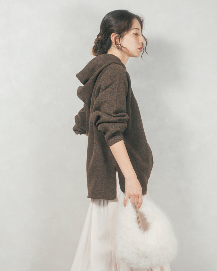 ［SET］Souffleニットフーディー+W-Tuckプリーツロングスカート（2SET）