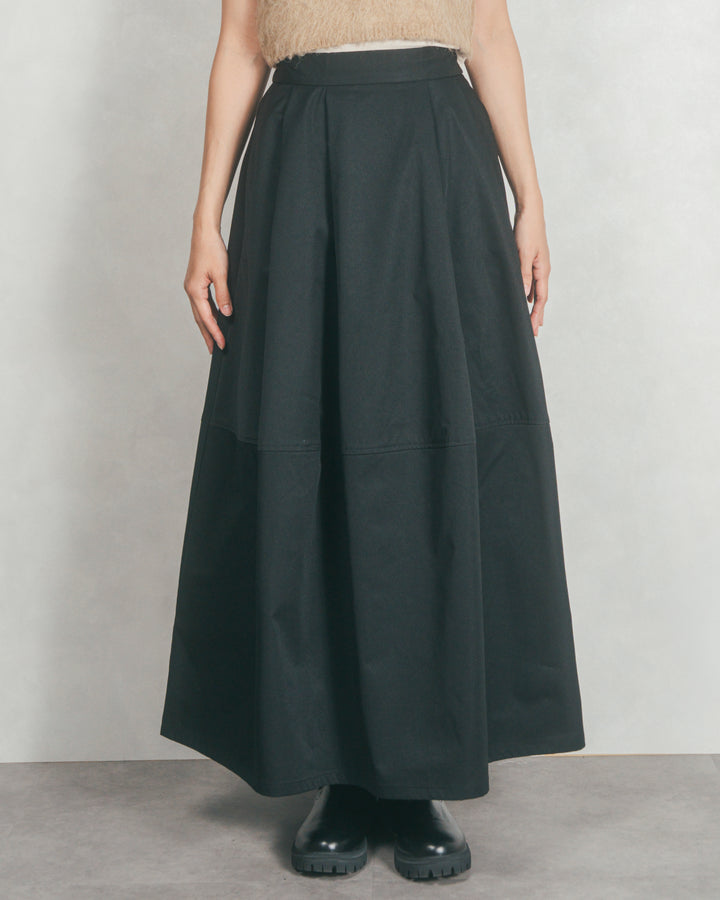 コクーンシルエットロングスカート (BLACK)