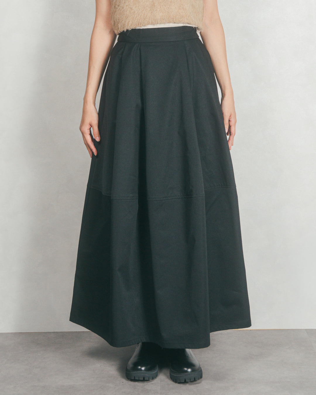 ［SET］Effortless チェックジャケット+コクーンシルエットロングスカート（2SET）