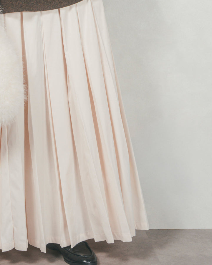 ［SET］Souffleニットフーディー+W-Tuckプリーツロングスカート（2SET）