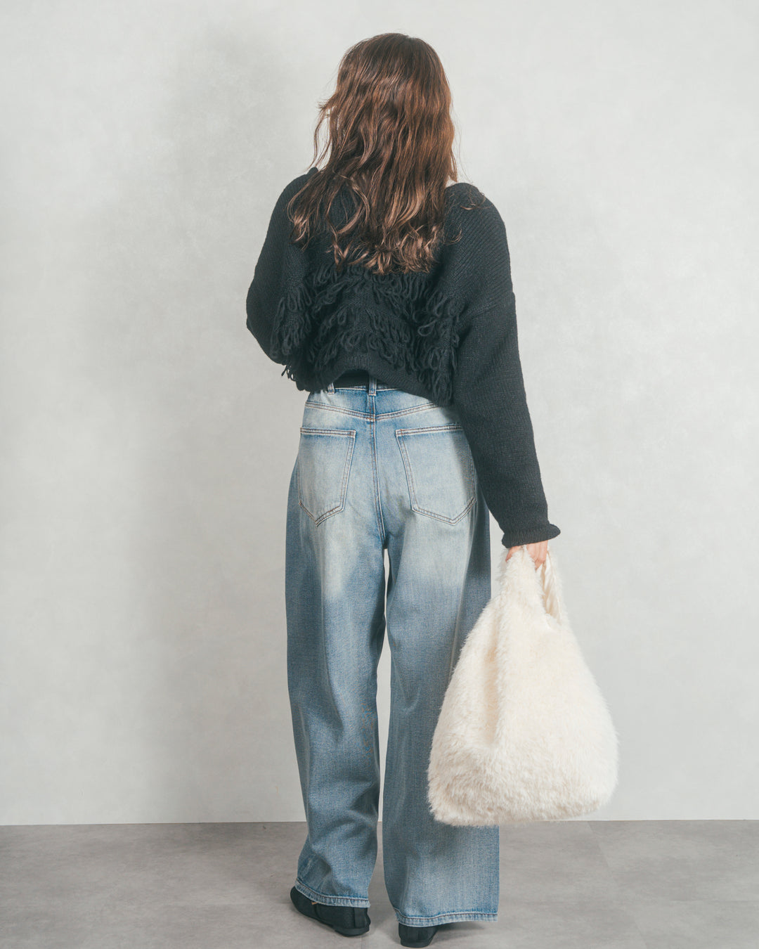 ワイドTuckイージーデニム (BLEACH)