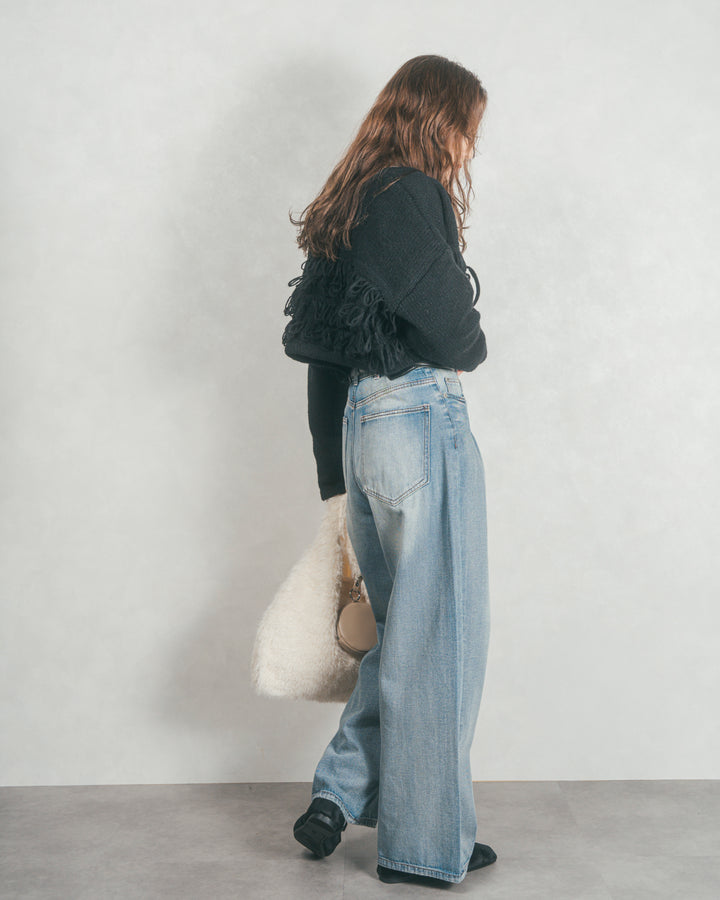 ワイドTuckイージーデニム (BLEACH)