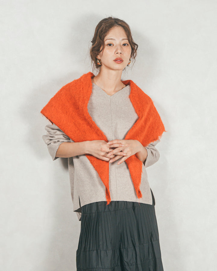 モヘアタッチ マルチTriangleスカーフ (ORANGE)