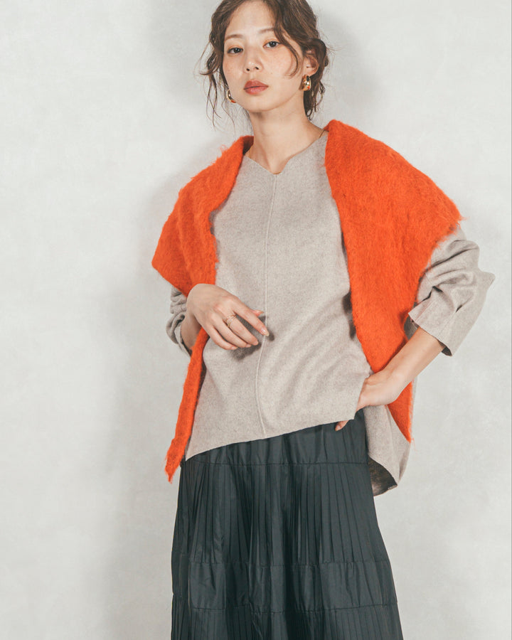 モヘアタッチ マルチTriangleスカーフ (ORANGE)