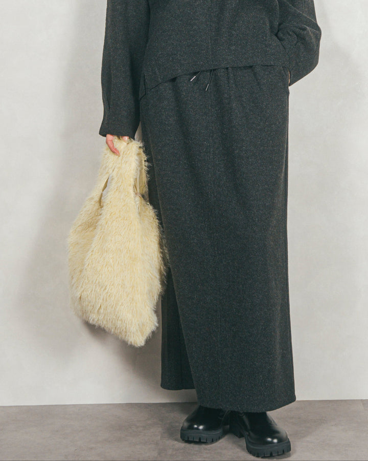 Smoothニットソー Narrowスカート (CHARCOAL)