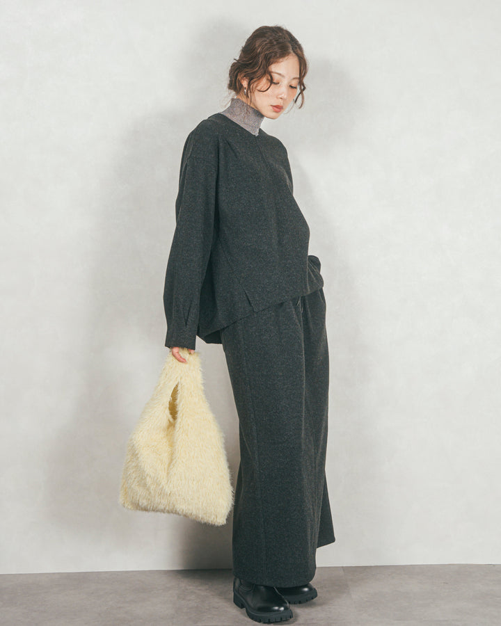 Smoothニットソー Narrowスカート (CHARCOAL)