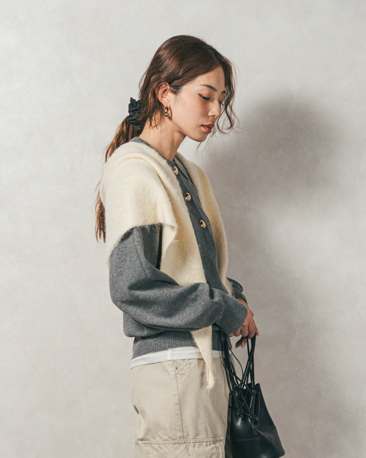 ［SET］ボタンデザインポロニット+ピグメントツイルカーゴパンツ（2SET）