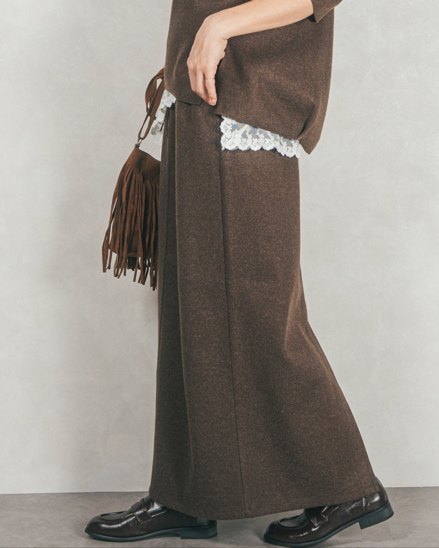 ［SET］フェザータッチシアーオーバーシャツ+モヘアタッチKnitビスチェ+Smoothニットソー Narrowスカート（3SET）
