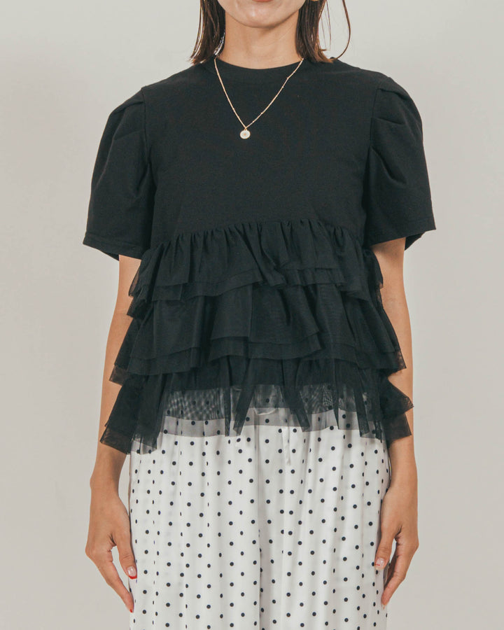 チュールフリル ペプラムTシャツ