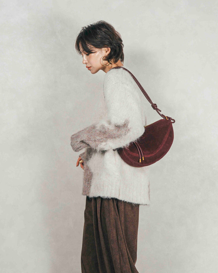 ［SET］ニュアンスグラデーションShaggyニット+サイドタックコクーンコーデュロイパンツ（2SET）