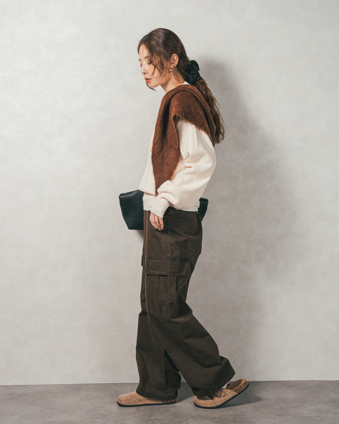 ボタンデザインポロニット(IVORY)