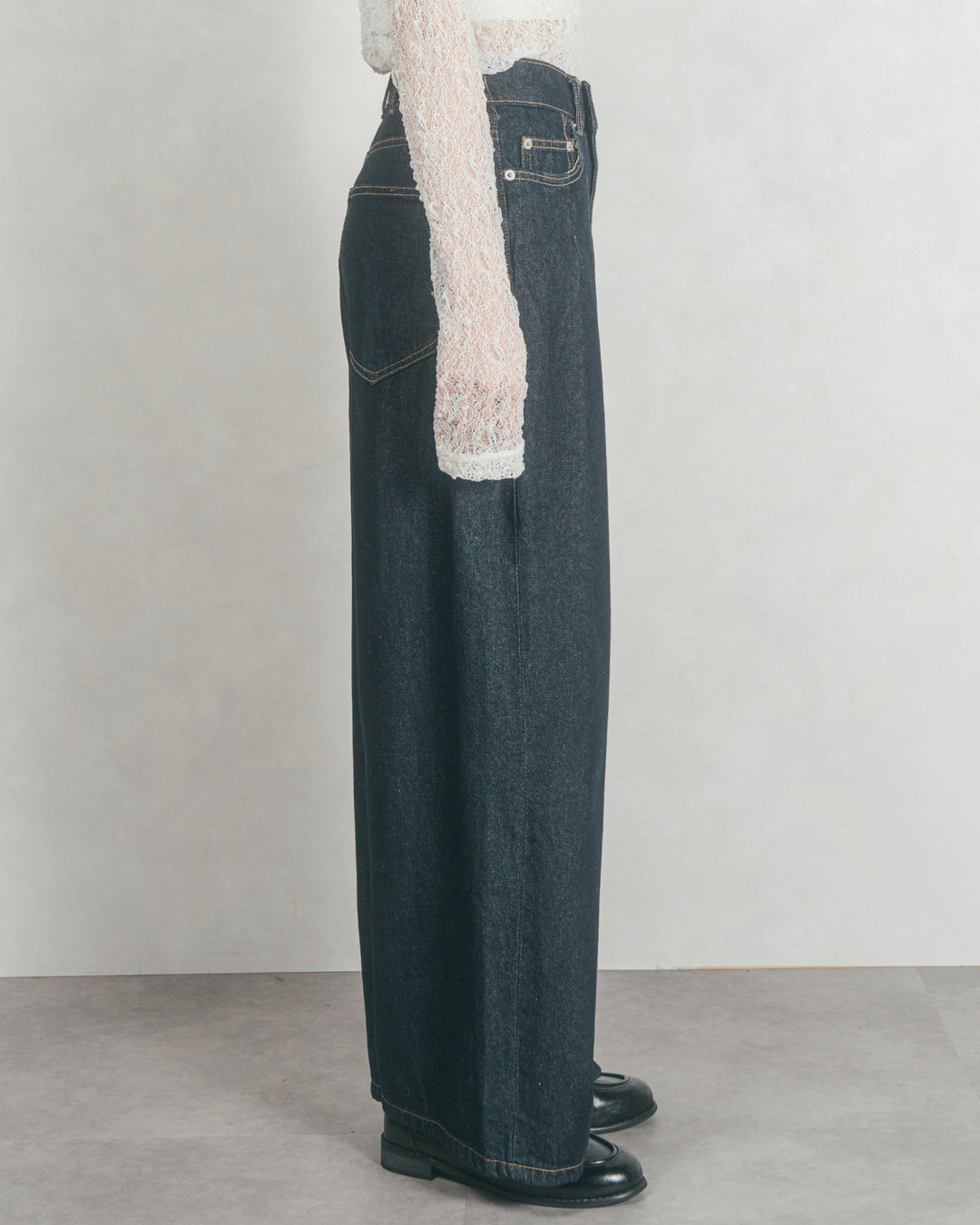 ワイドTuckイージーデニム (ONE WASH)