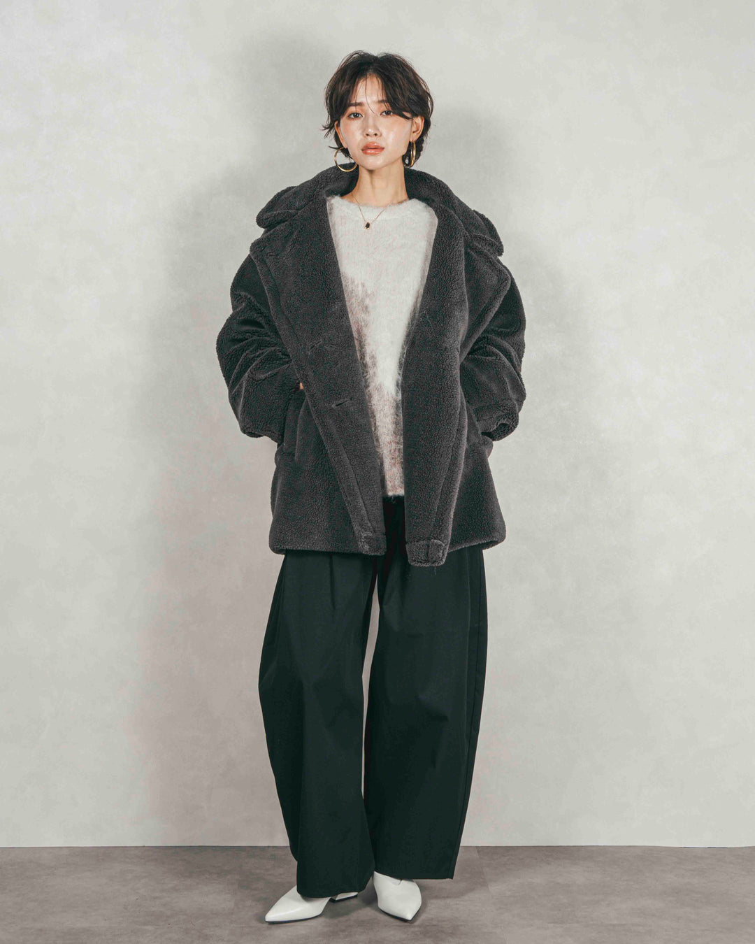 テディボア Middleコート (CHARCOAL GRAY)