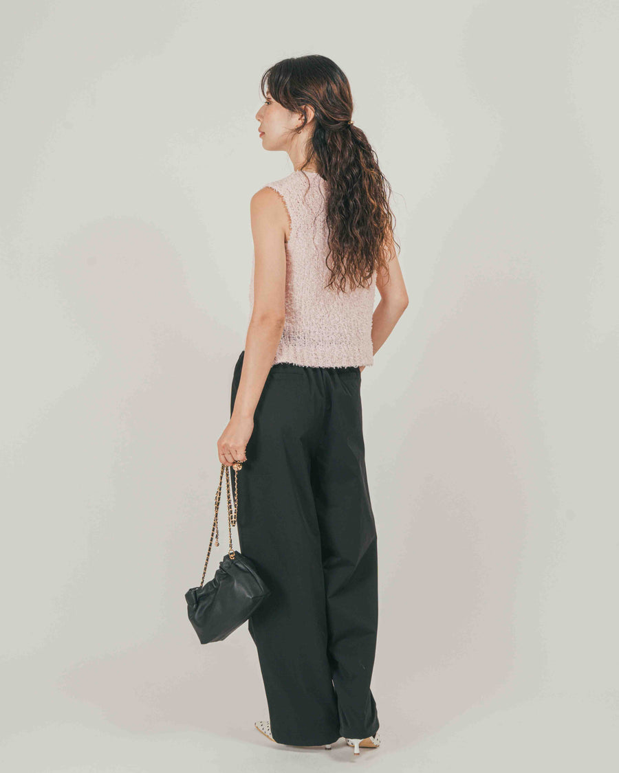 ［SET］チョウチョヤーンカラーニットベスト + 【撥水】Summerピンタックワイドパンツ（2SET）