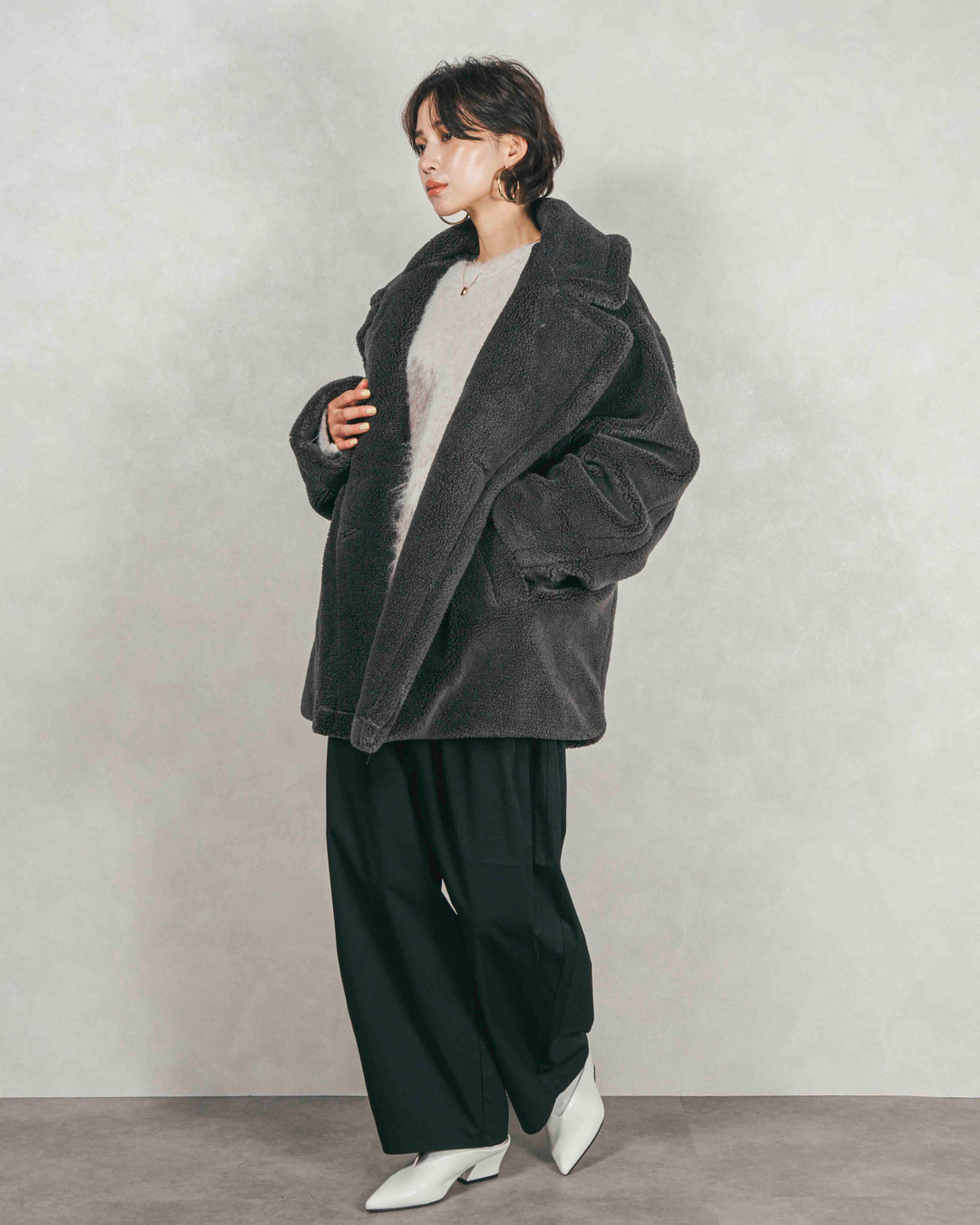 ［SET］テディボア Middleコート+サイドタックコクーンパンツ（2SET）