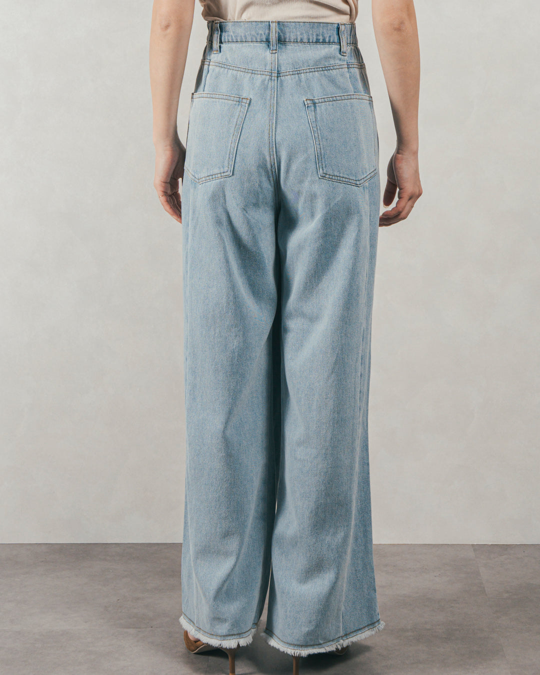 10oz ニュアンスバイカラー リラックスワイドデニム