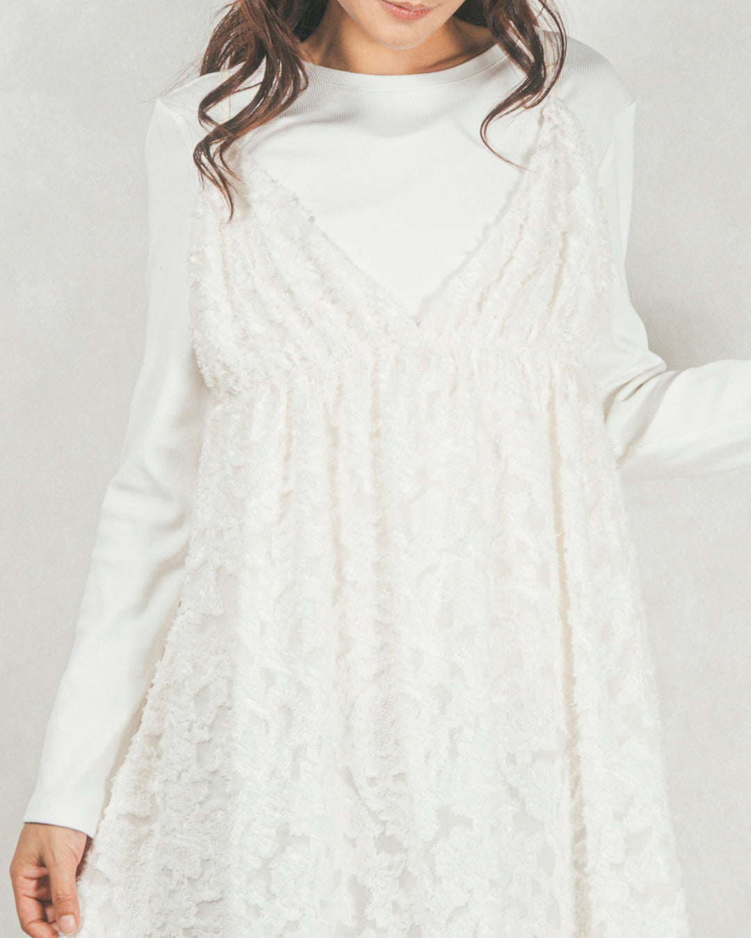 ［SET］シアージャガードtunicキャミソール+プリーツNarrowストレートパンツ（2SET）