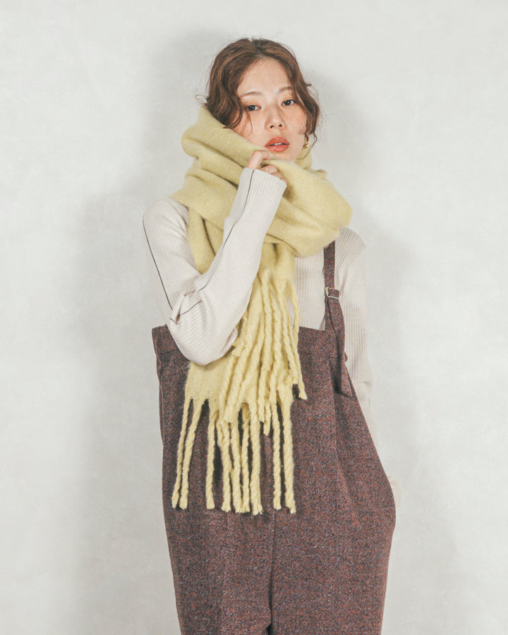 ボリュームフリンジ Shaggyマフラー (LIME)