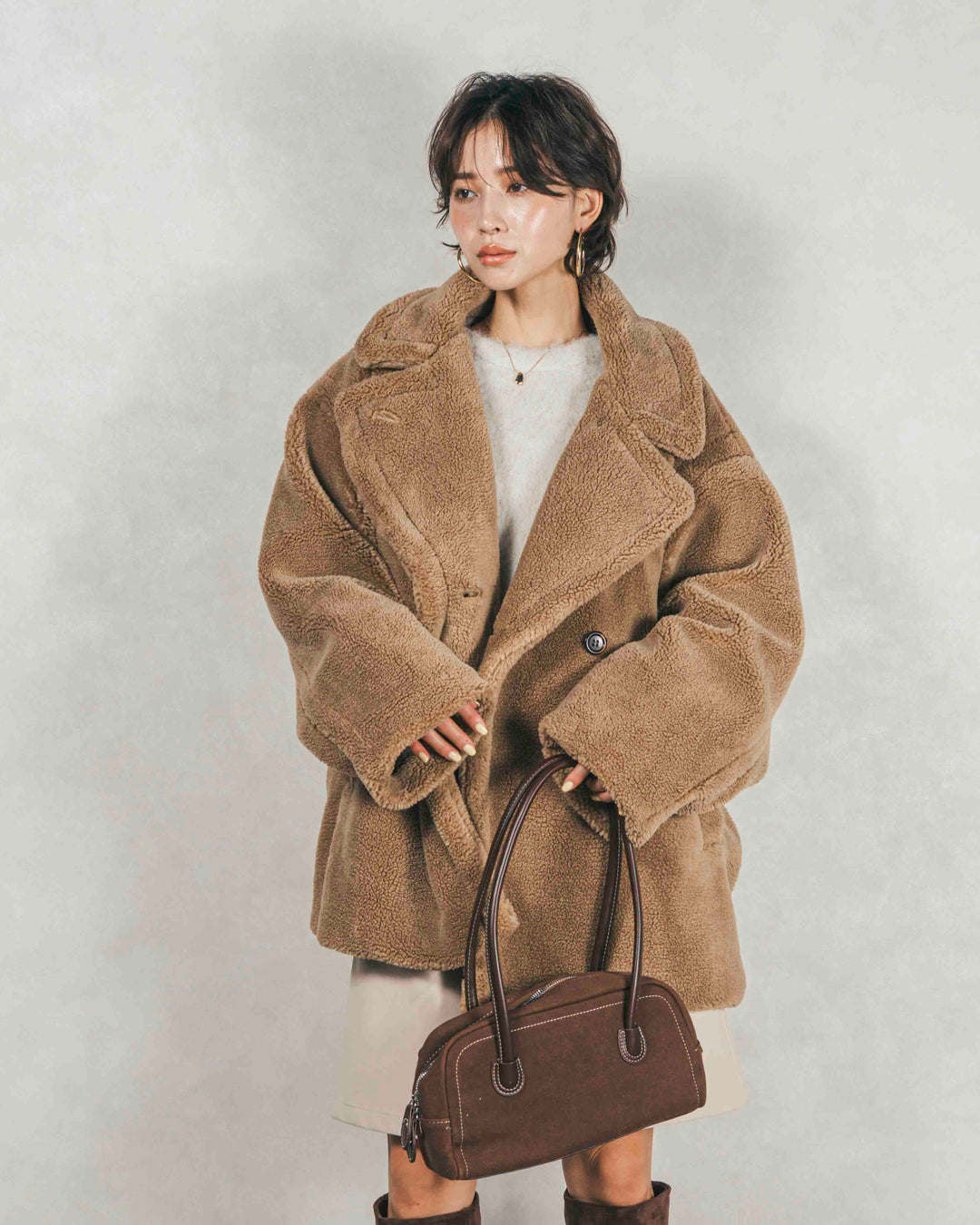 ［SET］テディボア Middleコート+サイドタックコクーンパンツ（2SET）