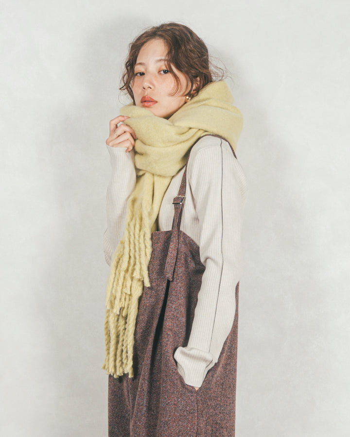 ボリュームフリンジ Shaggyマフラー (LIME)