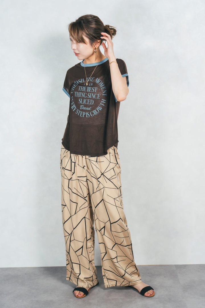 ［予約］シルキーリラックスプリントパンツ(BEIGE)
