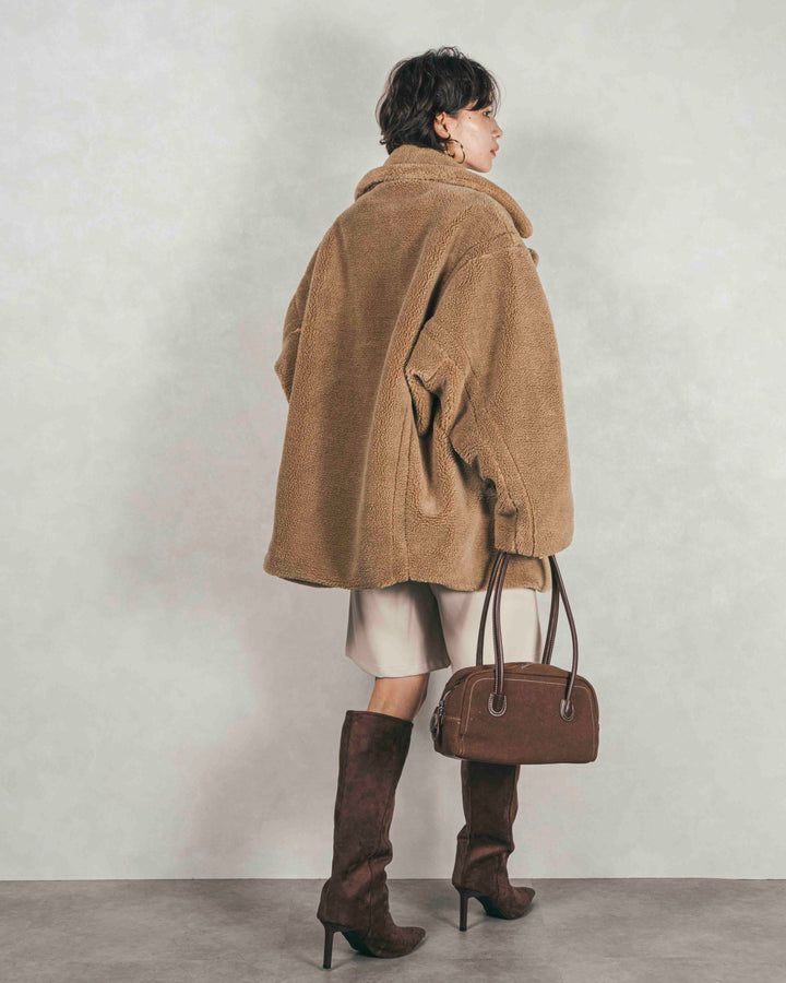 ［SET］テディボア Middleコート+レザーライクハーフパンツ（2SET）