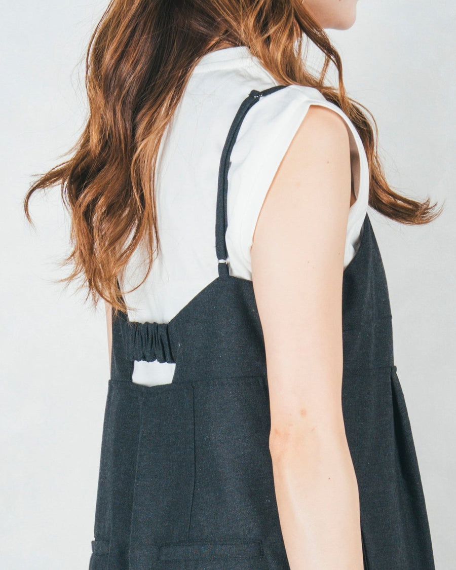 ［SET］USAコットンスリーブレストップス＋リネンメランジキャミサロペ（2SET）