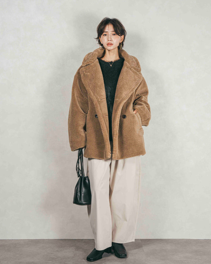 ［SET］テディボア Middleコート+サイドタックコクーンパンツ（2SET）