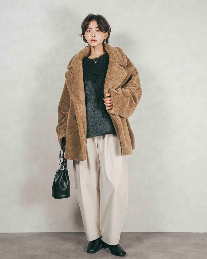 ［SET］テディボア Middleコート+サイドタックコクーンパンツ（2SET）