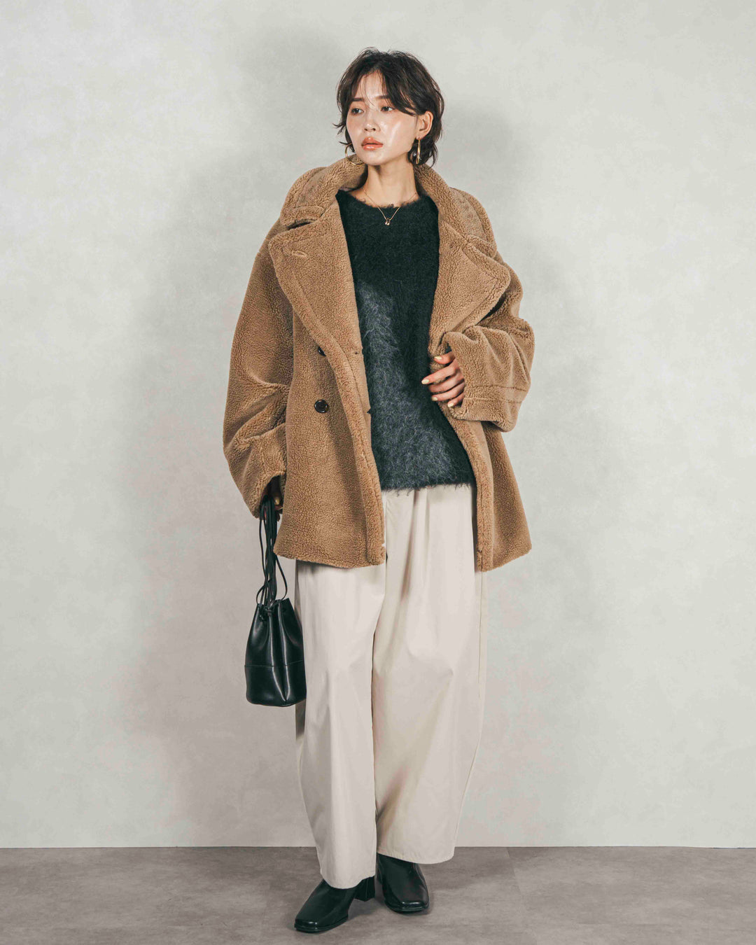 ［SET］テディボア Middleコート+サイドタックコクーンパンツ（2SET）