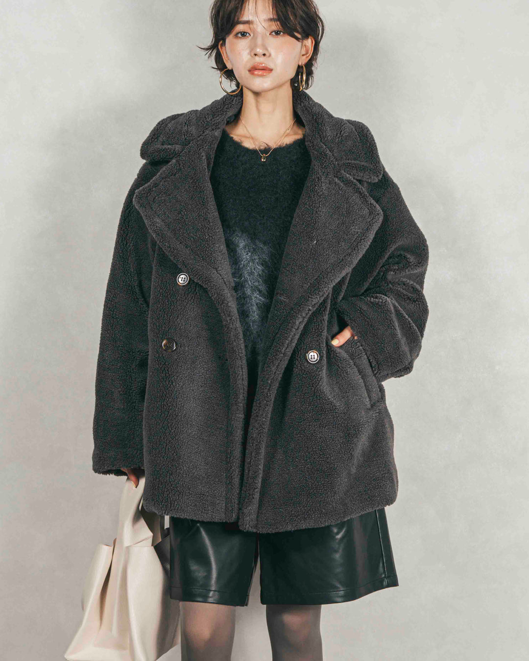 テディボア Middleコート (CHARCOAL GRAY)