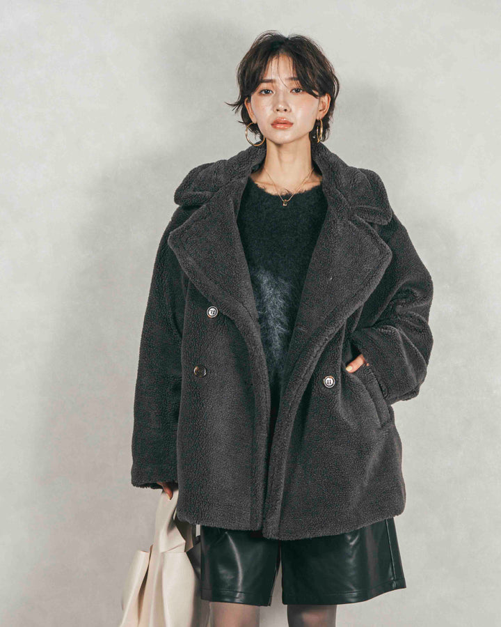 ［SET］テディボア Middleコート+サイドタックコクーンパンツ（2SET）