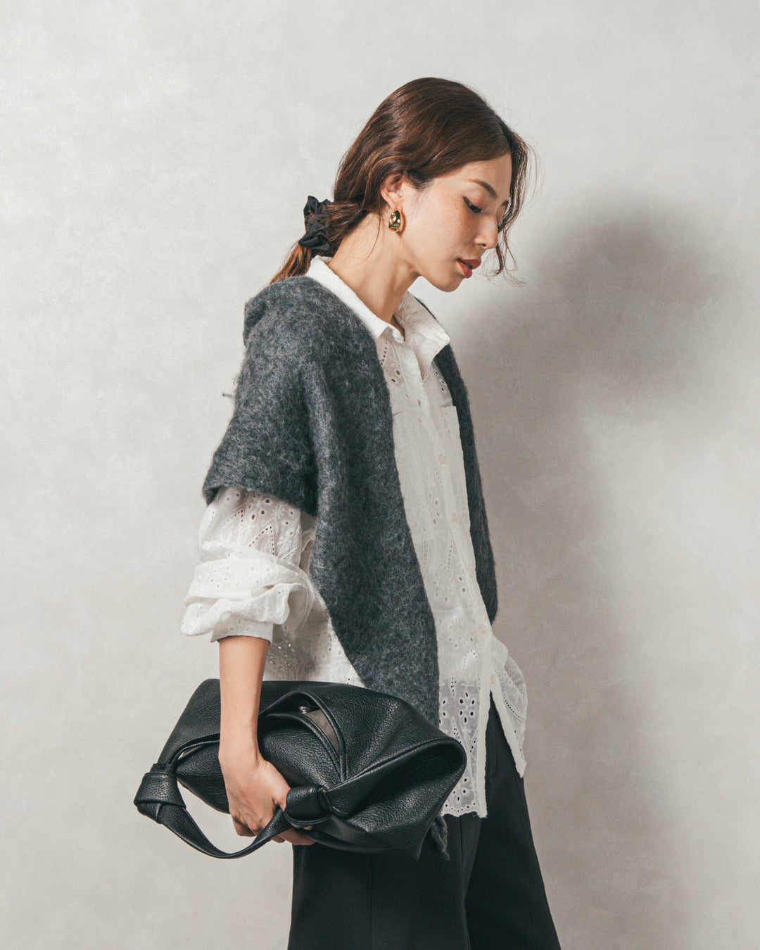 コットンフラワーレースシャツ(WHITE)